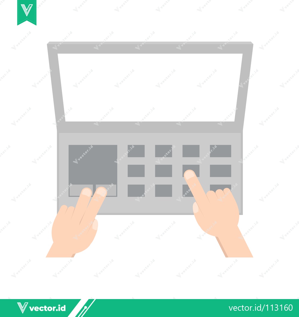 Premium Vector dari Hands typing on a laptop keyboard close-up view