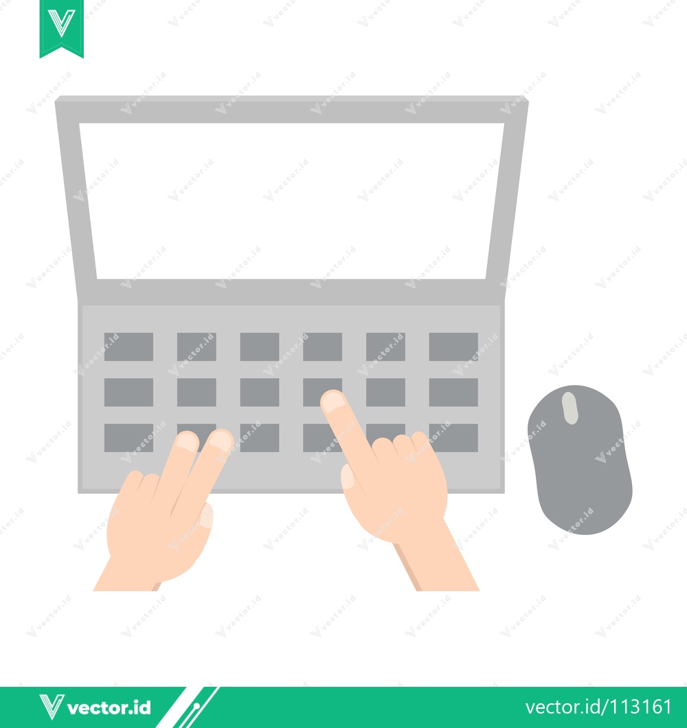 Premium Vector dari Typing on a Laptop Keyboard with a Computer Mouse