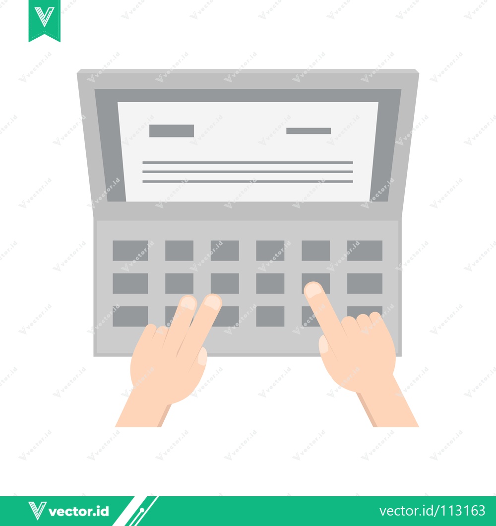 Premium Vector dari Typing on a Laptop Keyboard with Fingers Visible