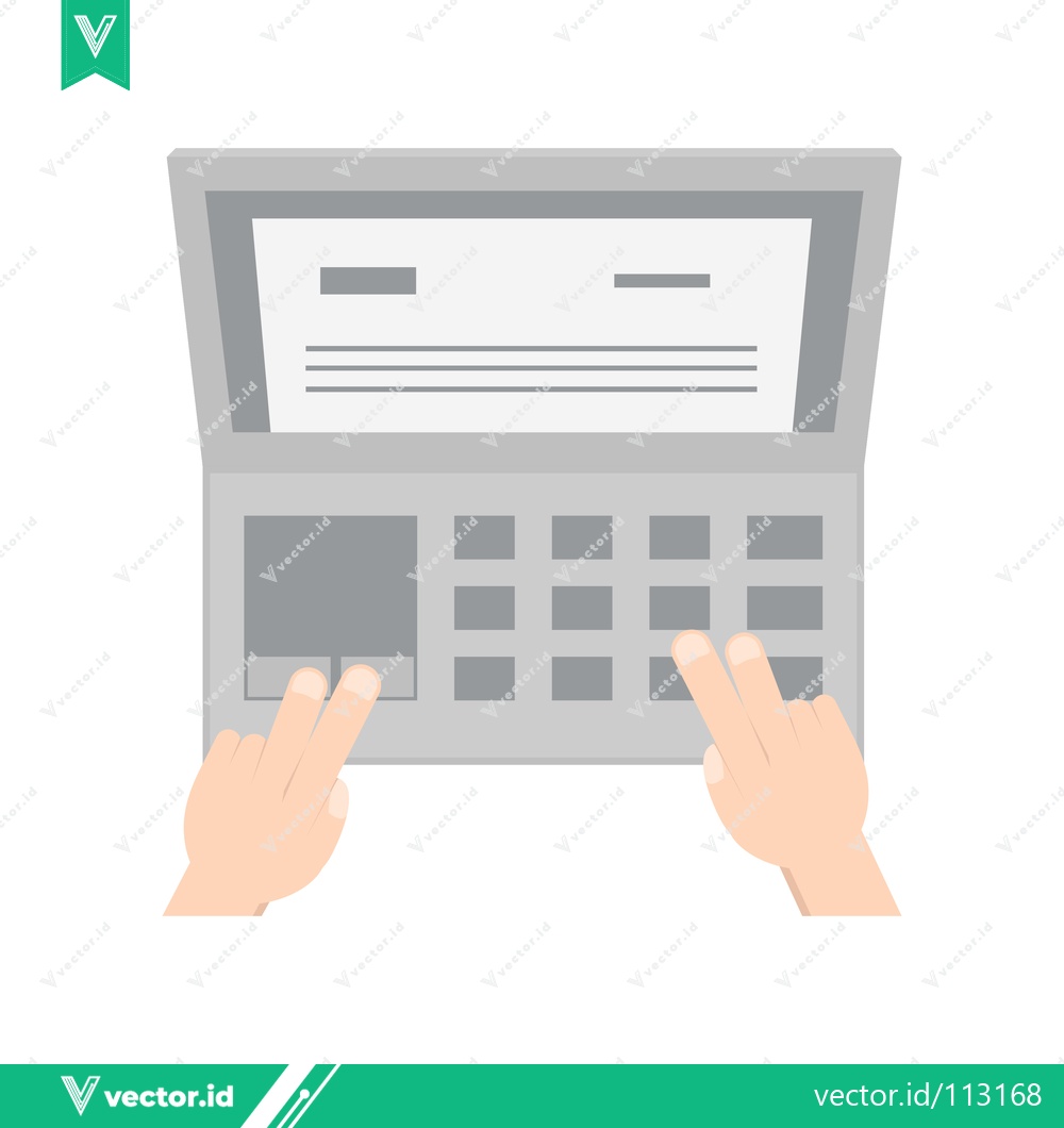 Premium Vector dari Hands Typing on a Laptop Keyboard with Document Displayed