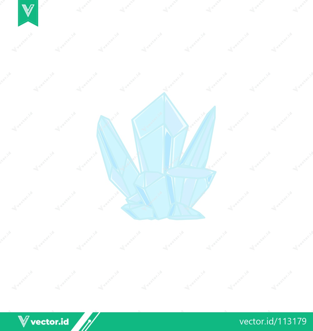 Premium Vector dari Light Blue Crystal Cluster Isolated on White Background