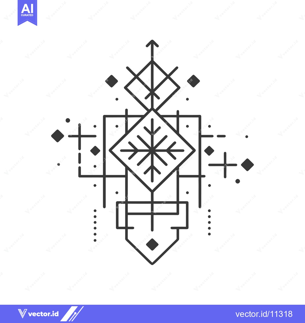 Premium Vector dari Abstract Geometric Design with a Snowflake Motif