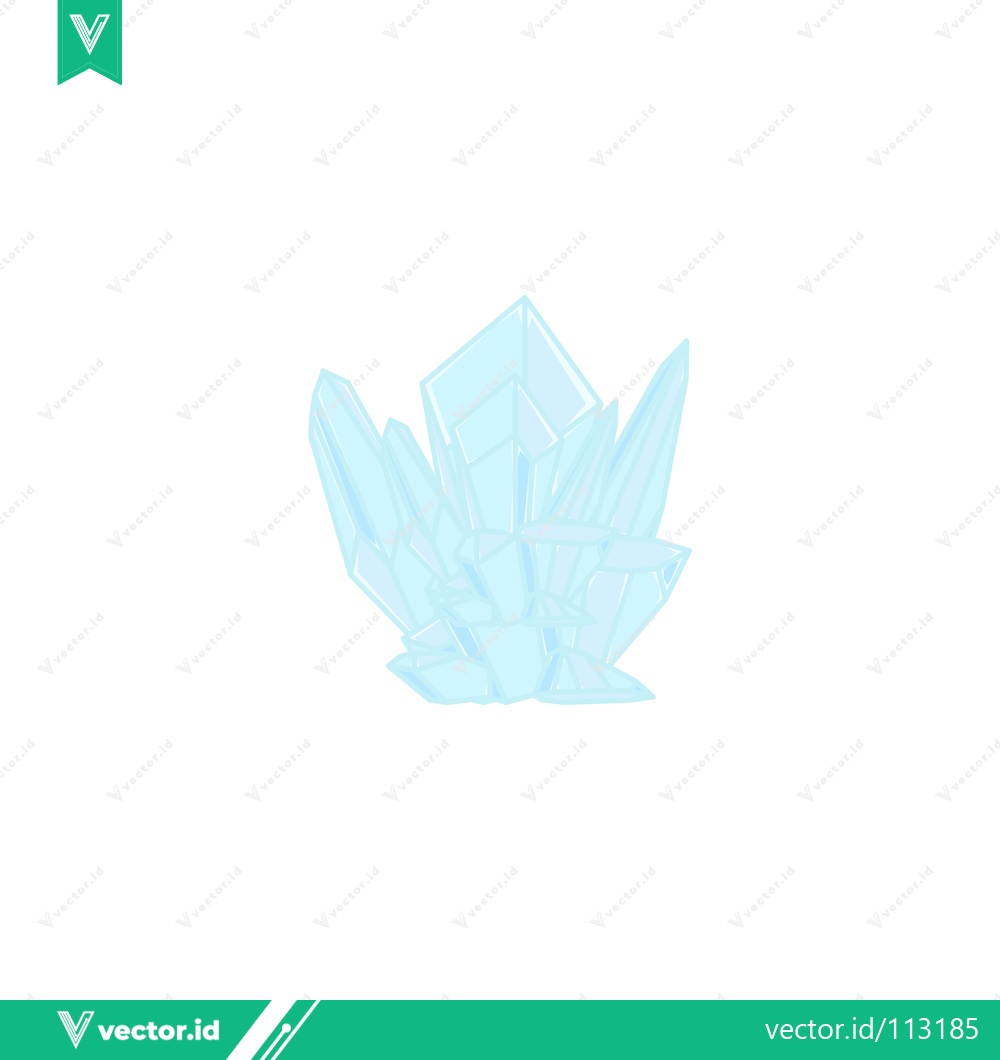 Premium Vector dari Abstract Light Blue Crystal Formation Isolated on White Background