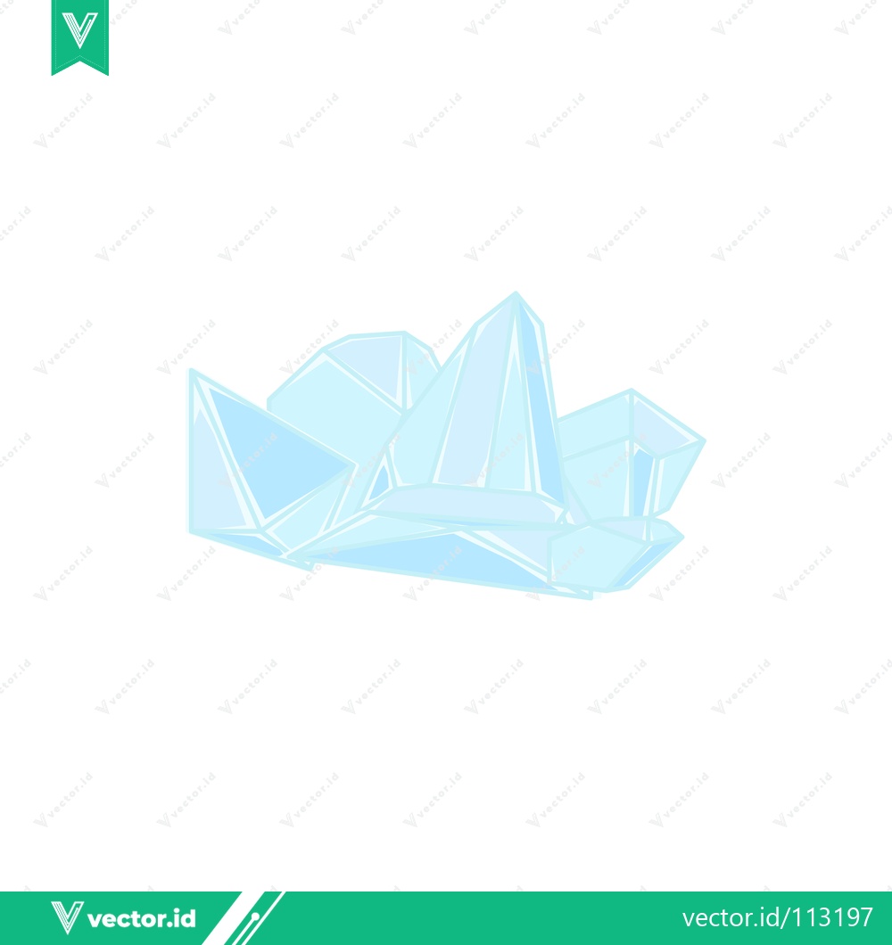 Premium Vector of Abstract Light Blue Geometric Crystal Shape Isolated on White Background