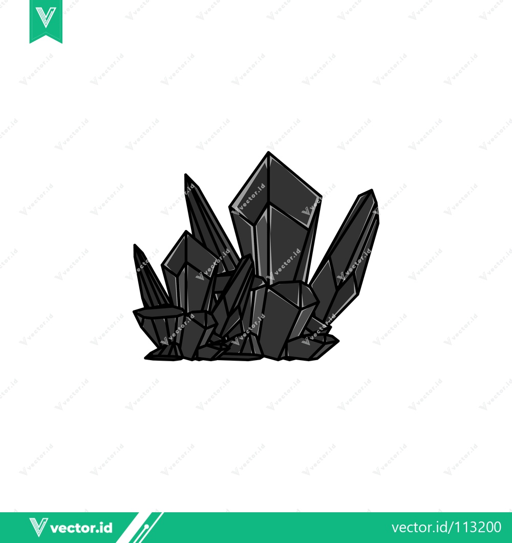 Premium Vector of Dark Crystal Cluster Illustration