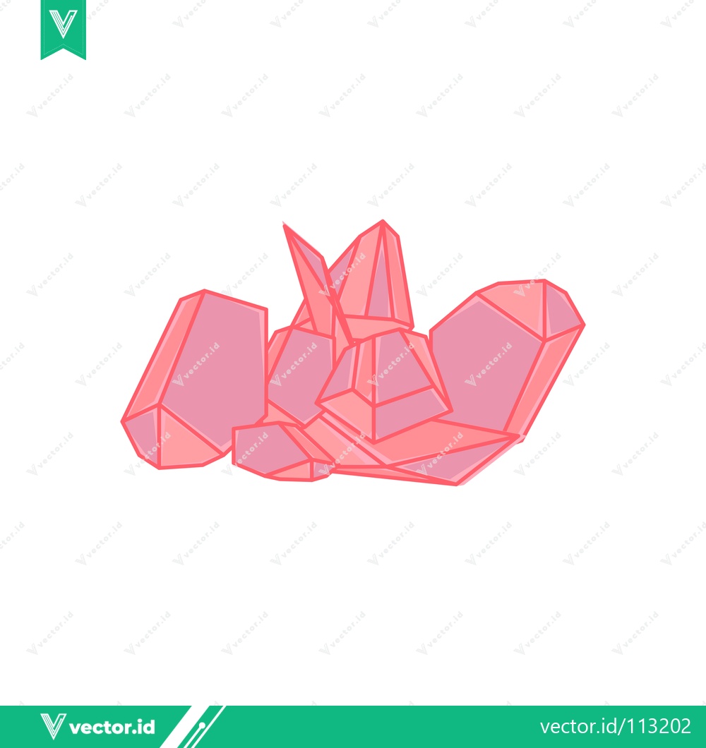 Premium Vector dari Abstract Geometric Pink Crystal Formation