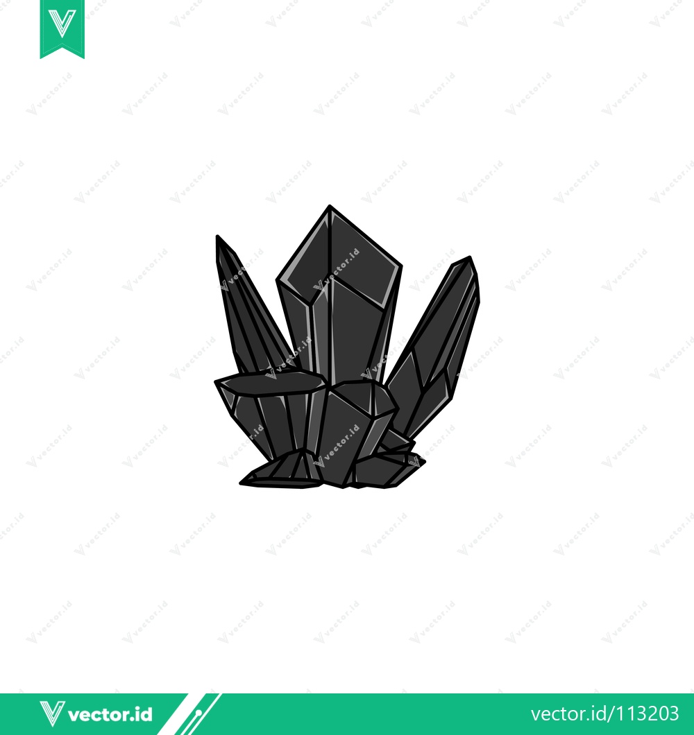 Premium Vector dari Black Crystal Cluster Illustration
