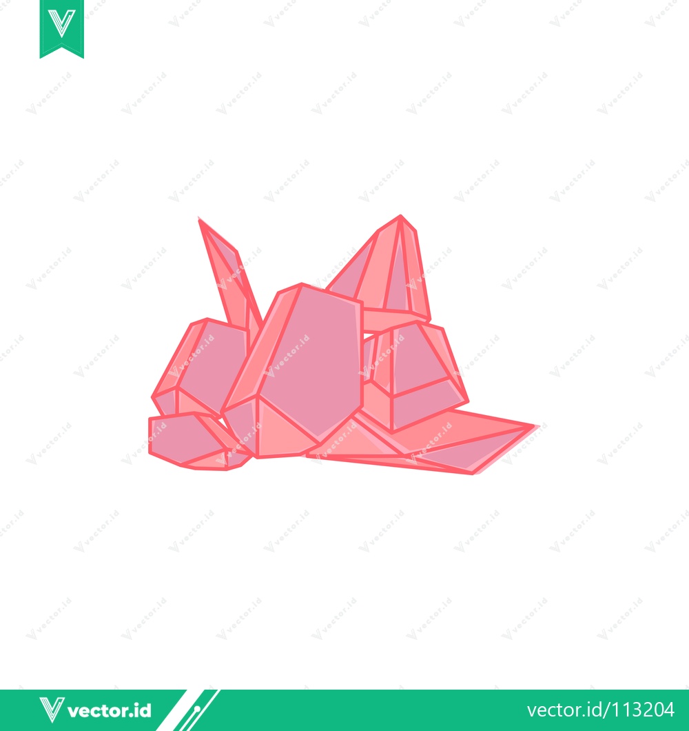 Premium Vector dari Pink Crystal Cluster Geometric Abstract Illustration