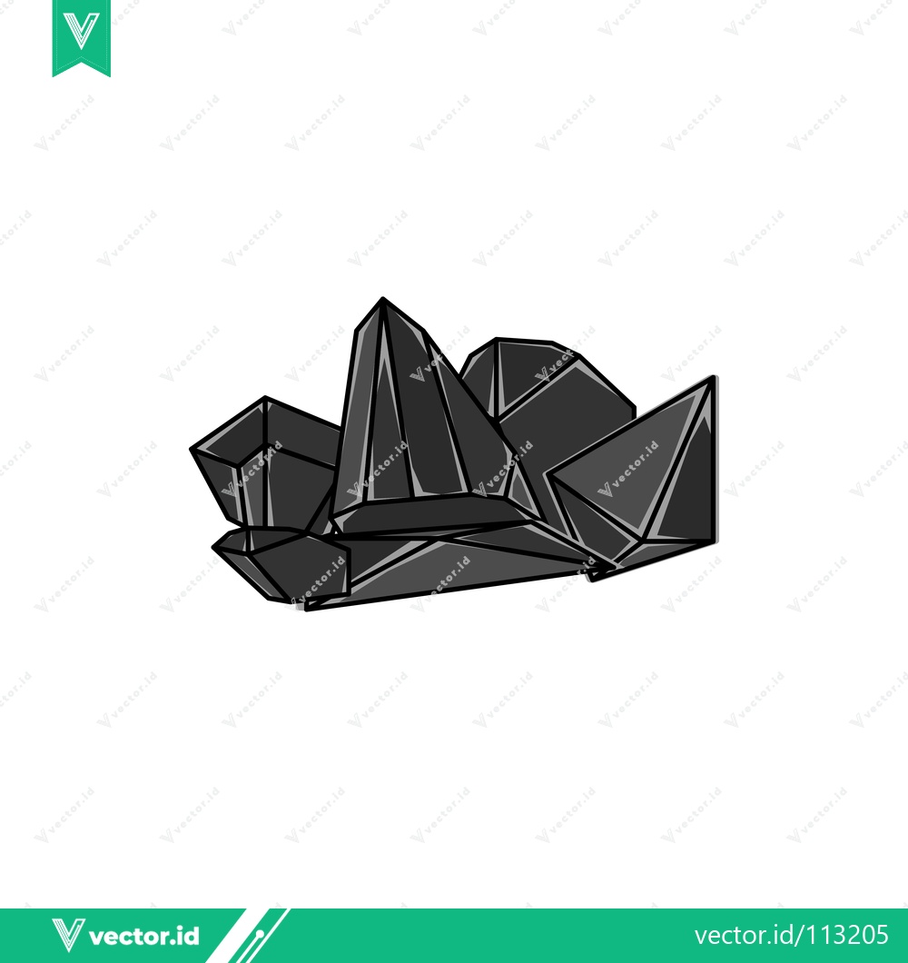 Premium Vector dari Abstract geometric cluster of dark crystals