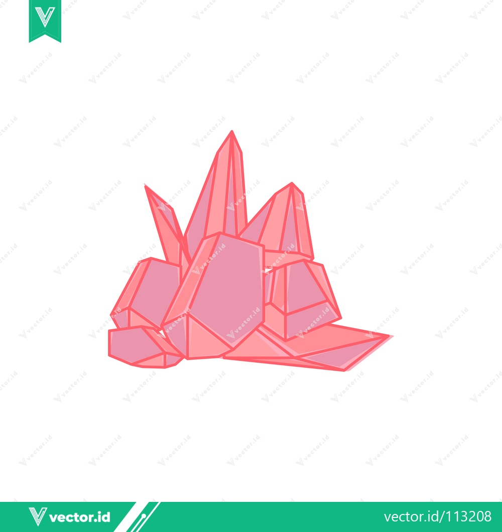 Premium Vector dari Pink Crystal Cluster Illustration