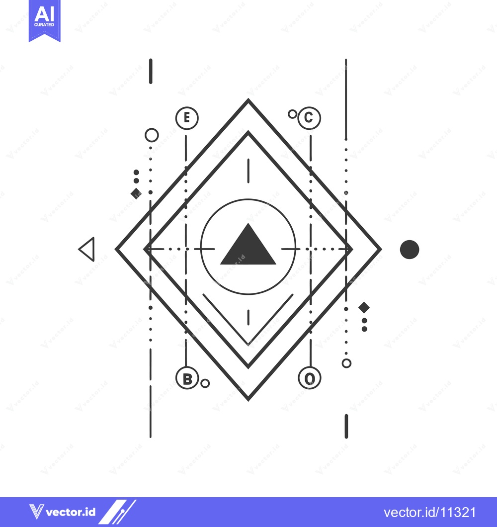 Premium Vector dari Abstract Geometric Design with a Triangle and Lines
