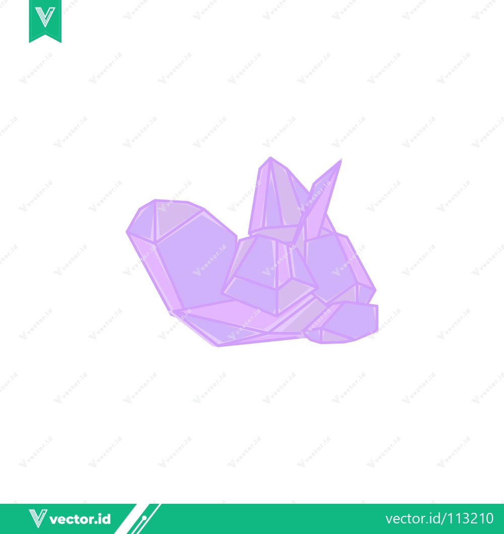 Premium Vector dari Abstract Geometric Purple Crystal Formation Isolated On White