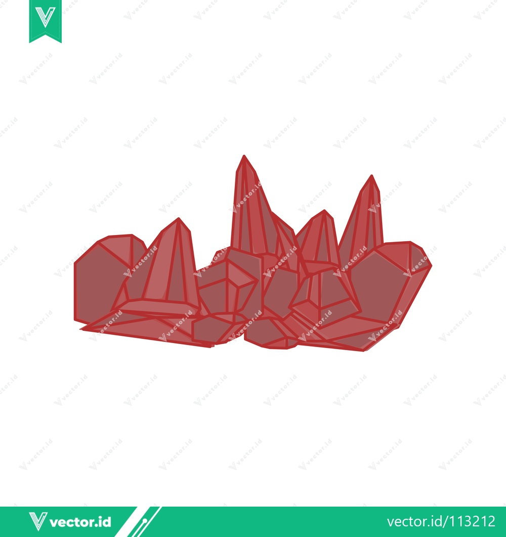 Premium Vector of Abstract Geometric Red Crystal Formation