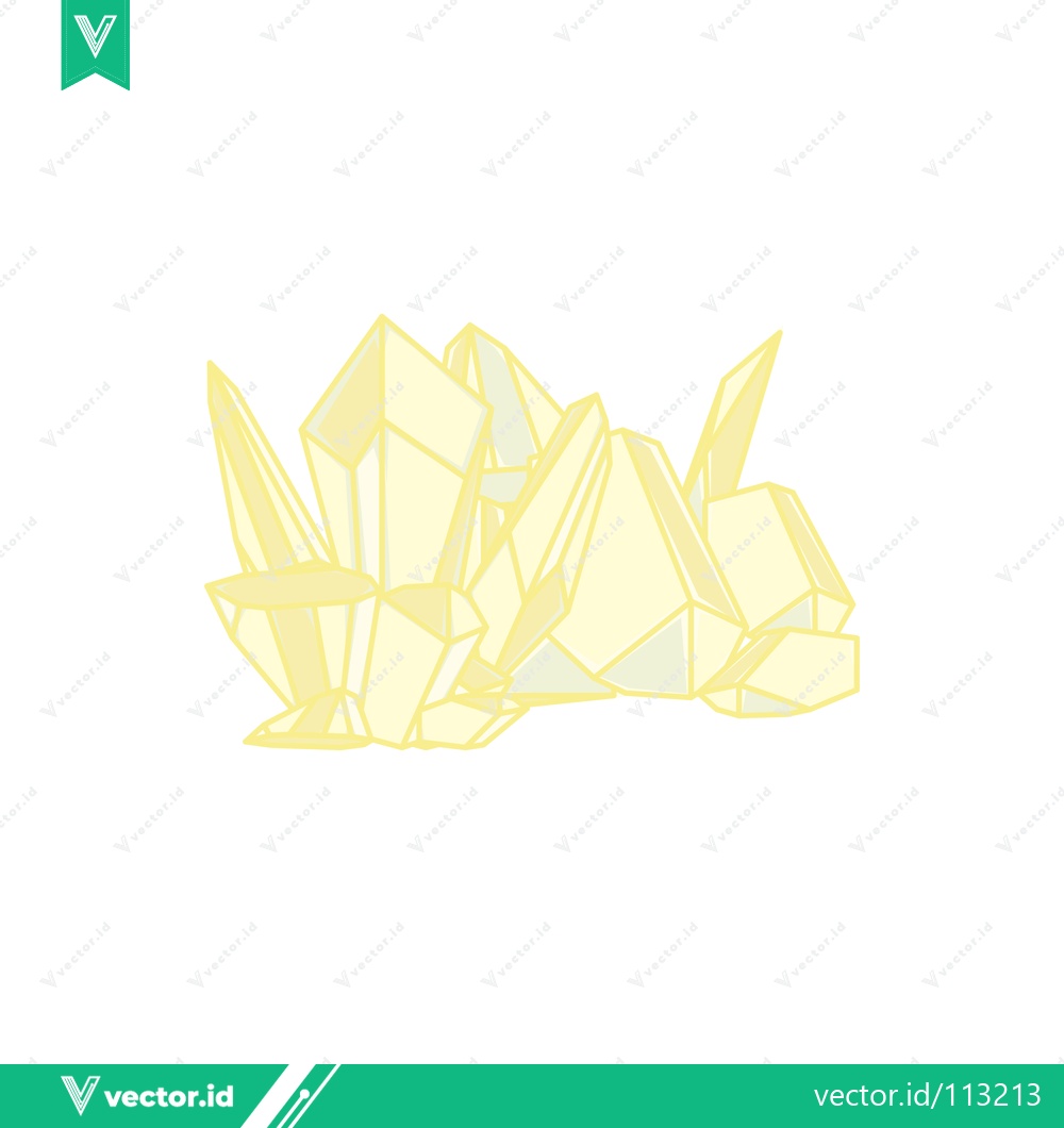Premium Vector dari Illustration of a Cluster of Yellow Crystals