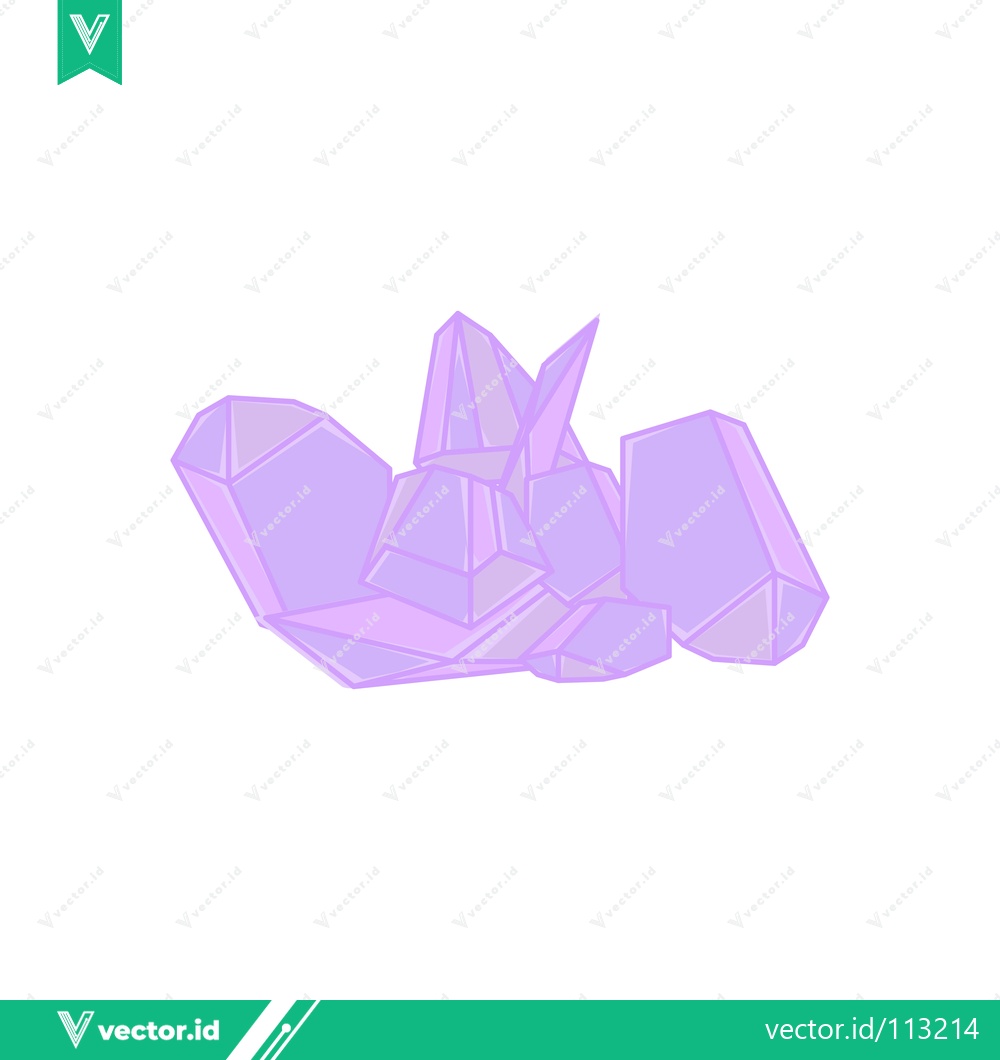 Premium Vector of Abstract Purple Crystal Cluster