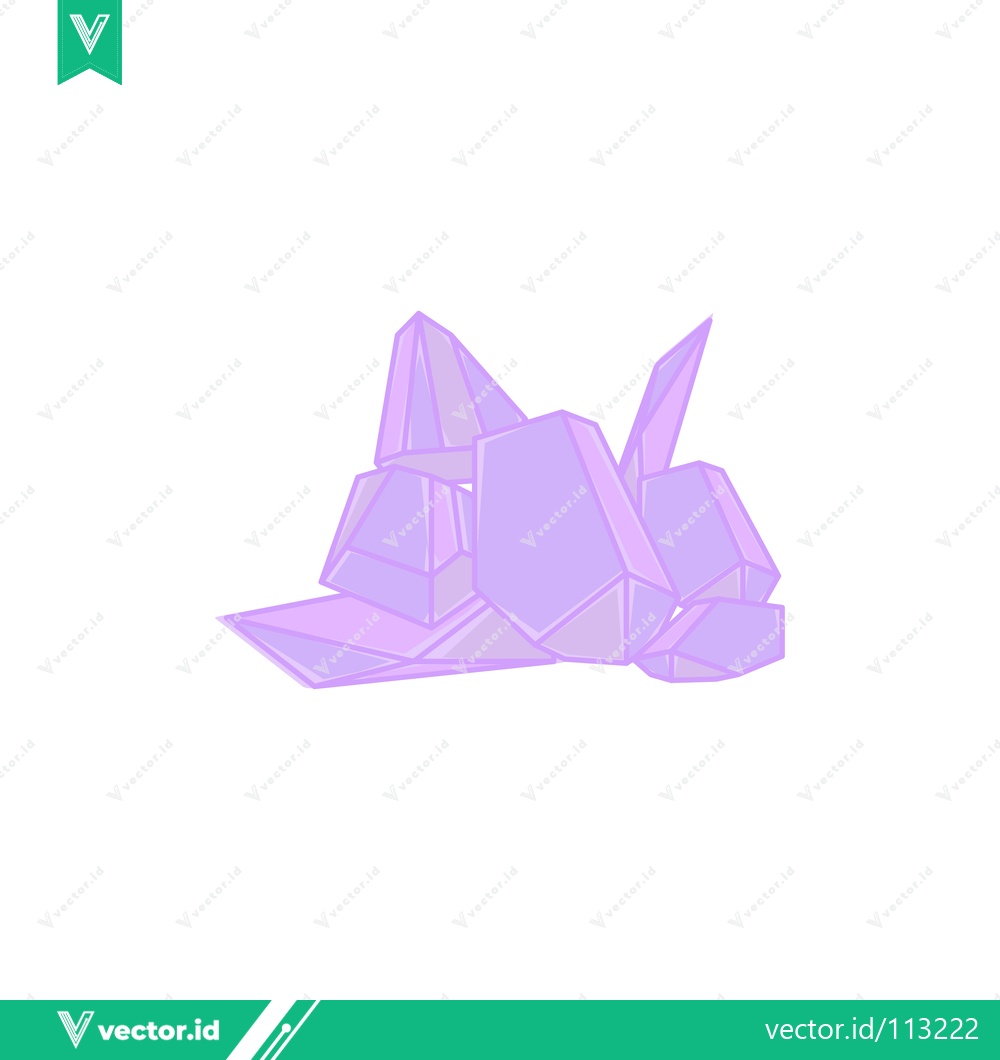 Premium Vector dari Abstract Geometric Crystal Formation in Pastel Purple