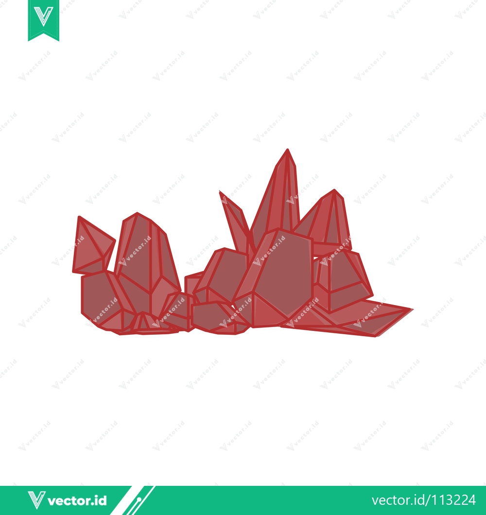 Premium Vector dari Abstract Red Crystal Formation Illustration