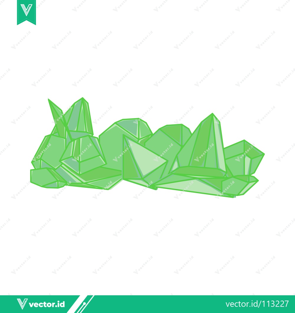 Premium Vector dari Green Crystal Cluster Abstract Geometric Shapes