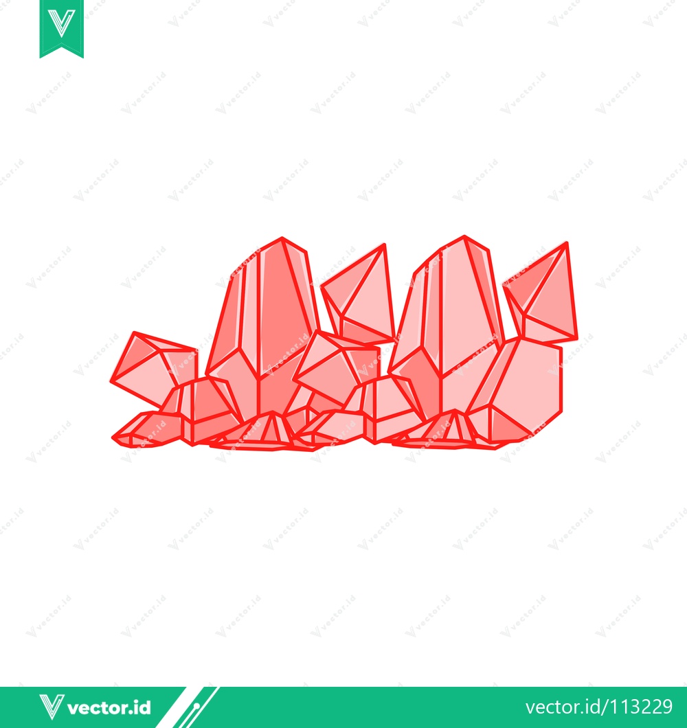 Premium Vector dari Red Crystal Cluster Illustration