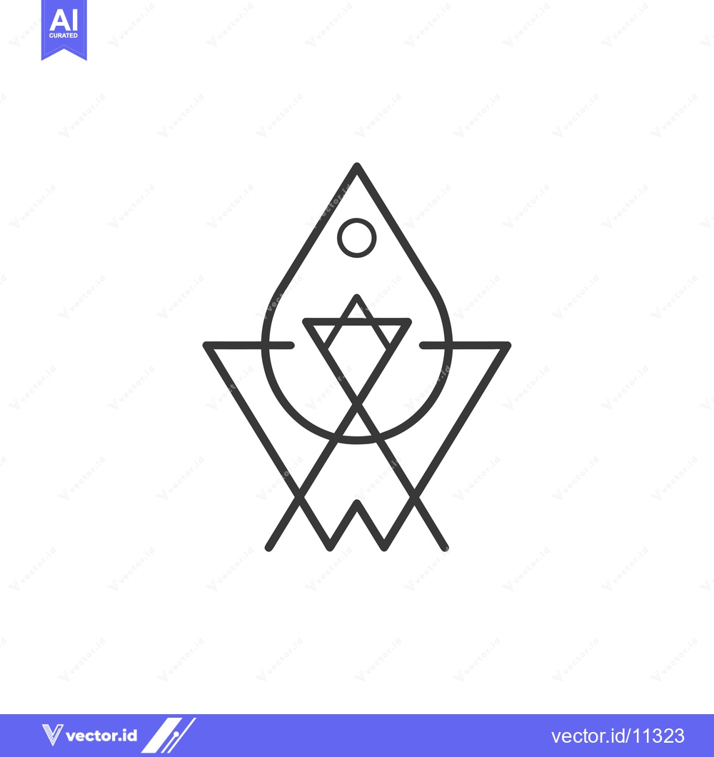 Premium Vector of Abstract geometric design with a water drop, triangle and circle