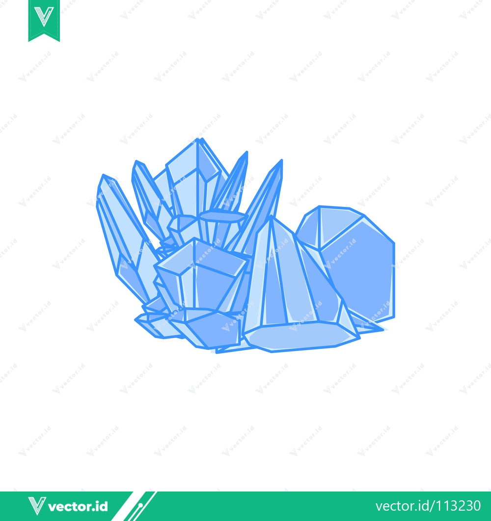 Premium Vector dari Abstract Blue Crystal Cluster Illustration