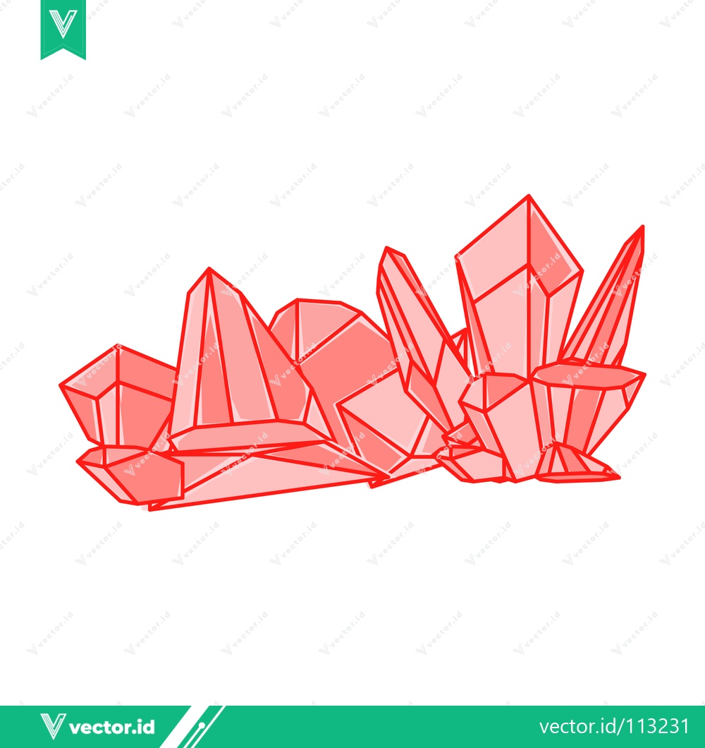 Premium Vector dari Vibrant Red Crystal Cluster Illustration