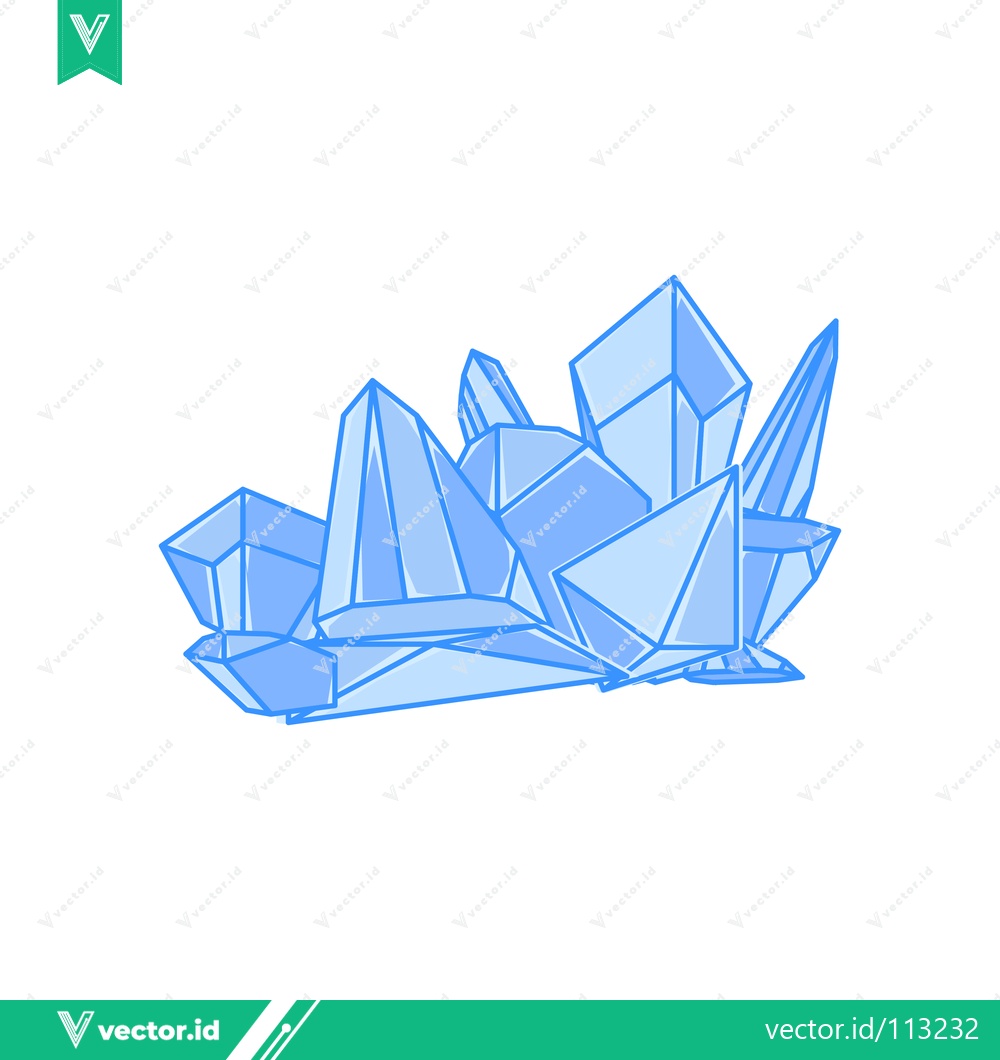 Premium Vector dari Illustration of Blue Ice Crystals Cluster