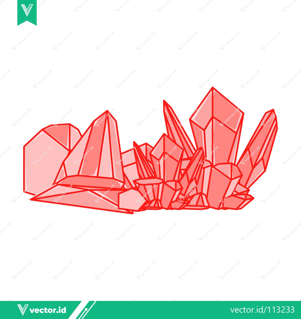 Premium Vector dari Abstract Red Crystal Cluster Geometric Illustration