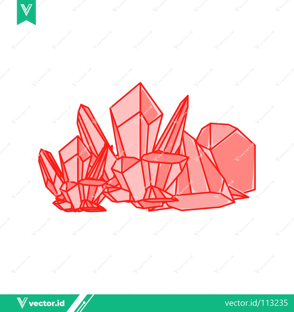 Premium Vector dari Abstract Red Crystal Cluster Illustration