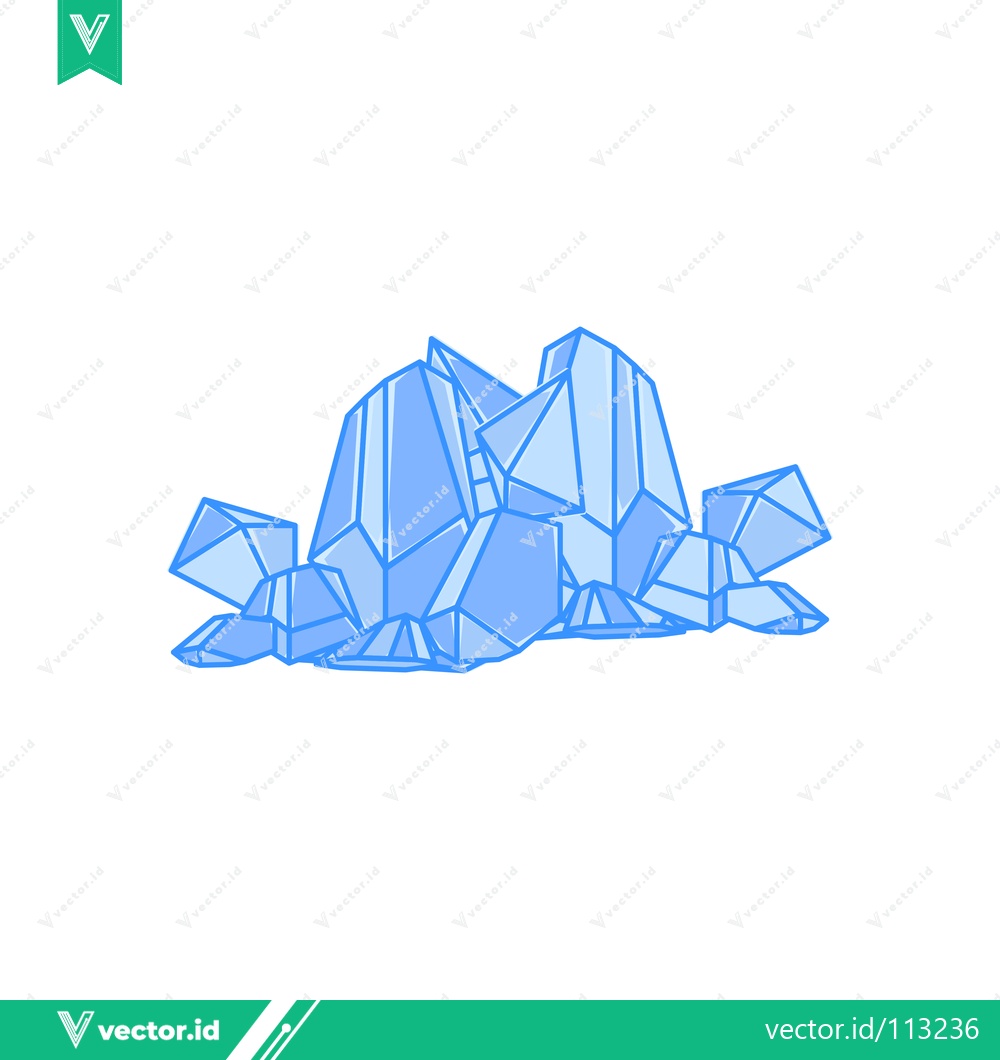 Premium Vector dari Abstract Blue Ice Crystals Formation Illustration