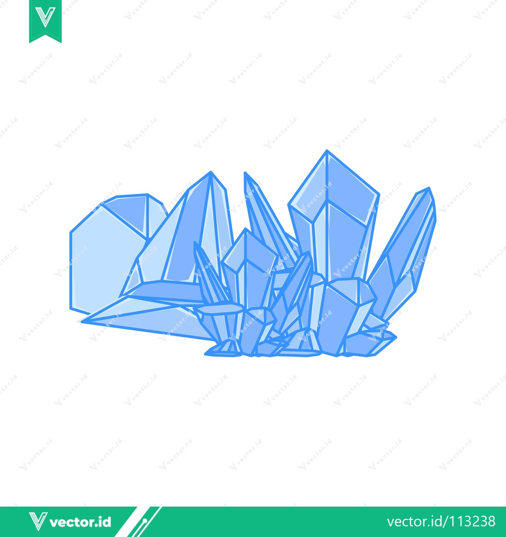 Premium Vector dari Illustration of Blue Ice Crystals Cluster