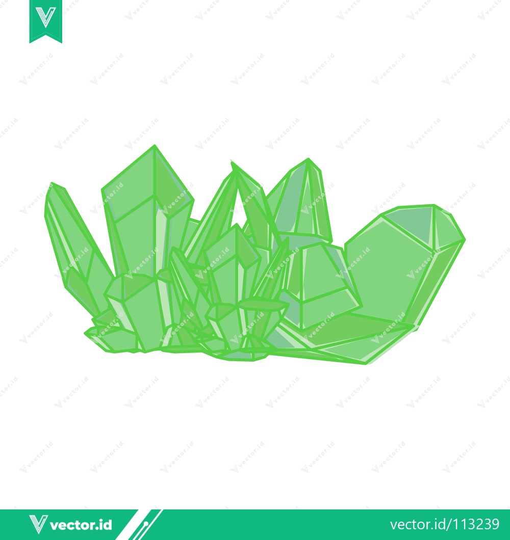 Premium Vector dari Vibrant Green Crystal Cluster Illustration