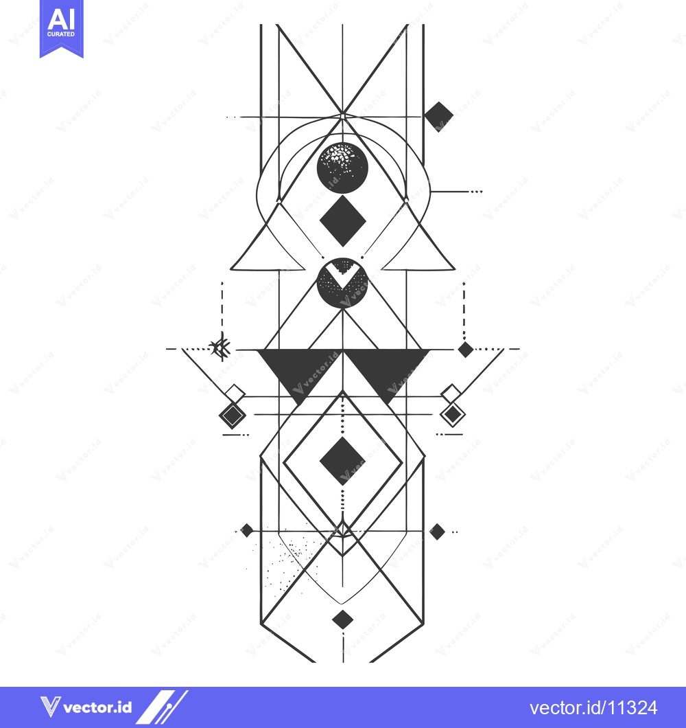 Premium Vector dari Abstract Geometric Design with Black Circles and Diamonds