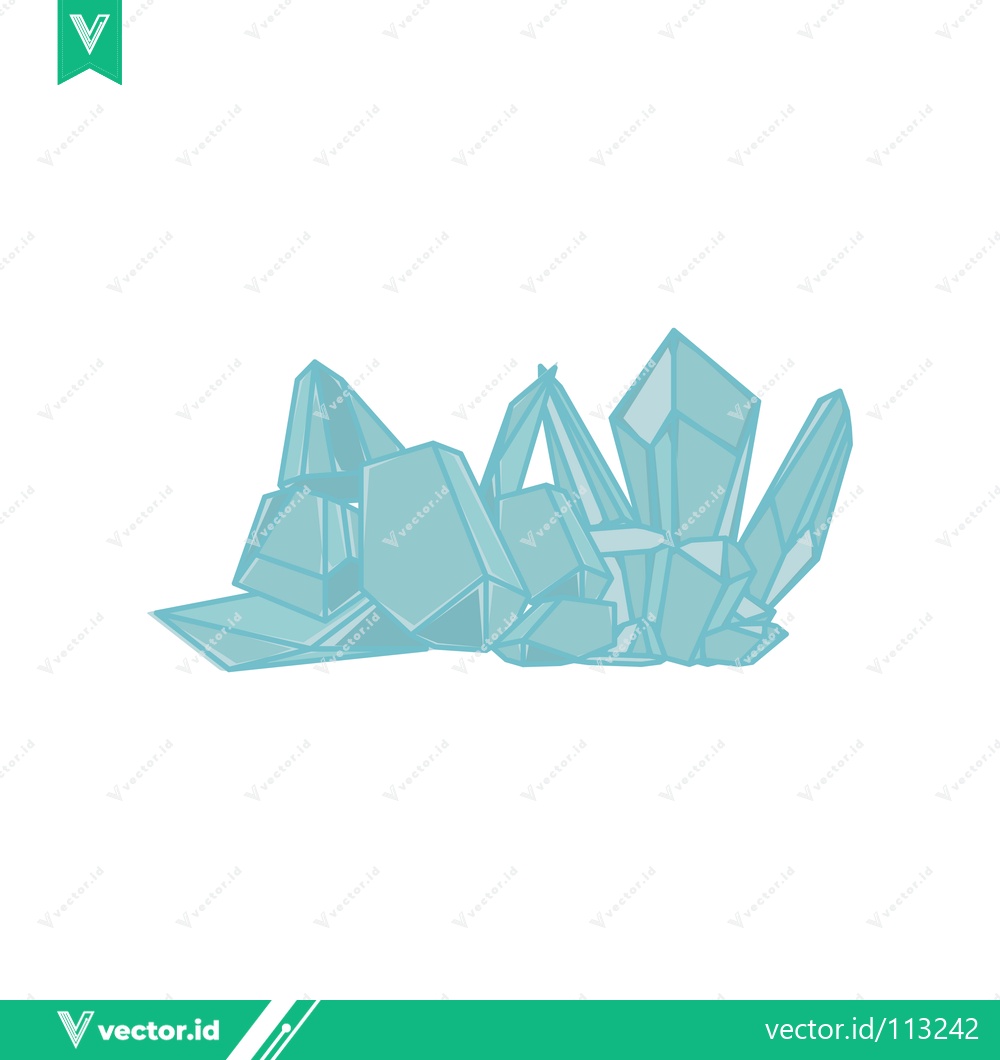 Premium Vector dari Cluster of Blue Ice Crystals on White Background