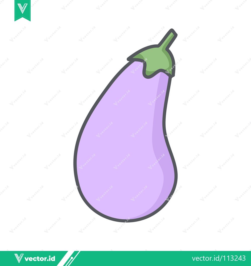 Premium Vector dari Simple Illustration of a Purple Eggplant Vegetable