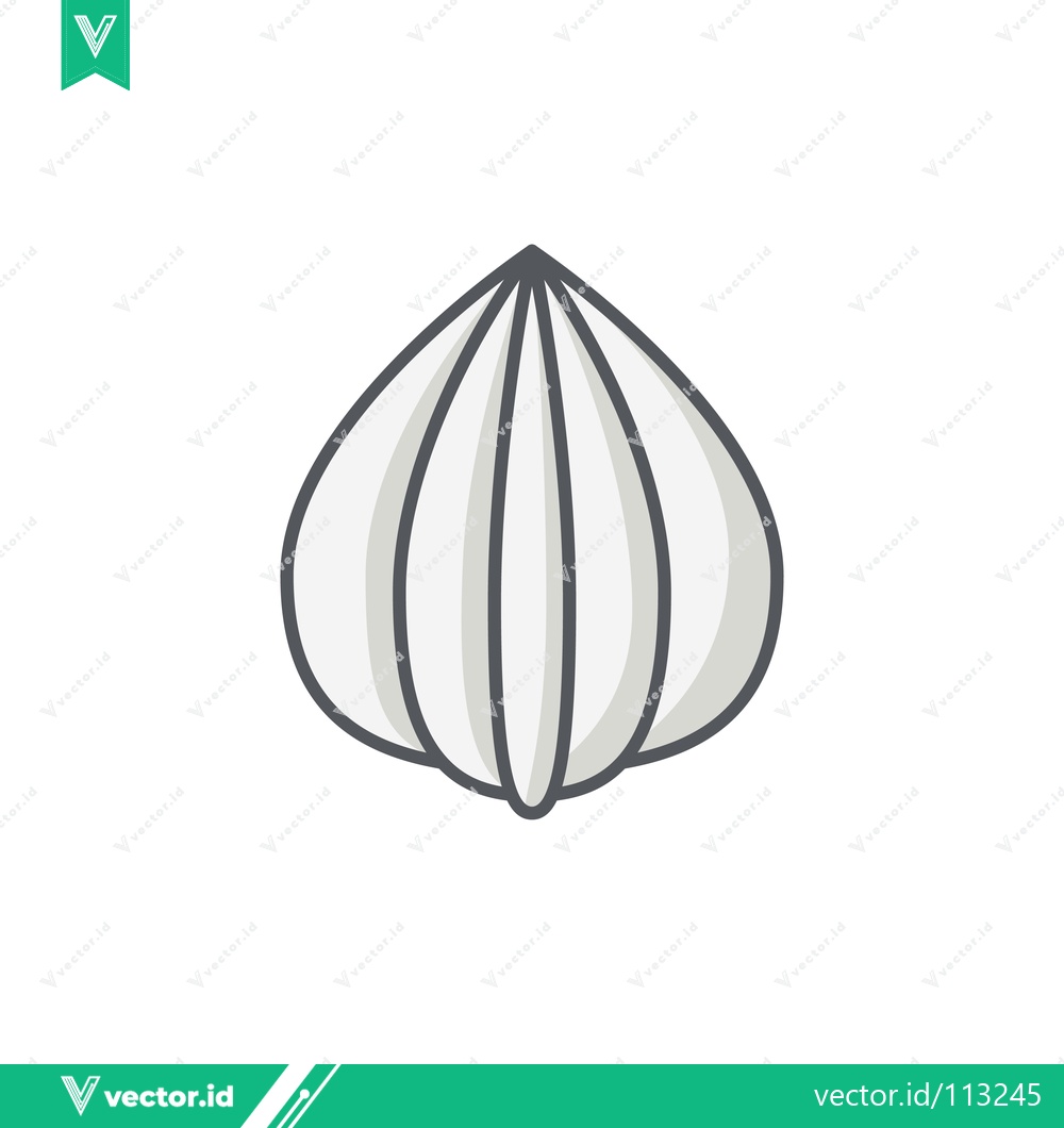 Premium Vector dari Stylized illustration of a single garlic bulb with clean lines