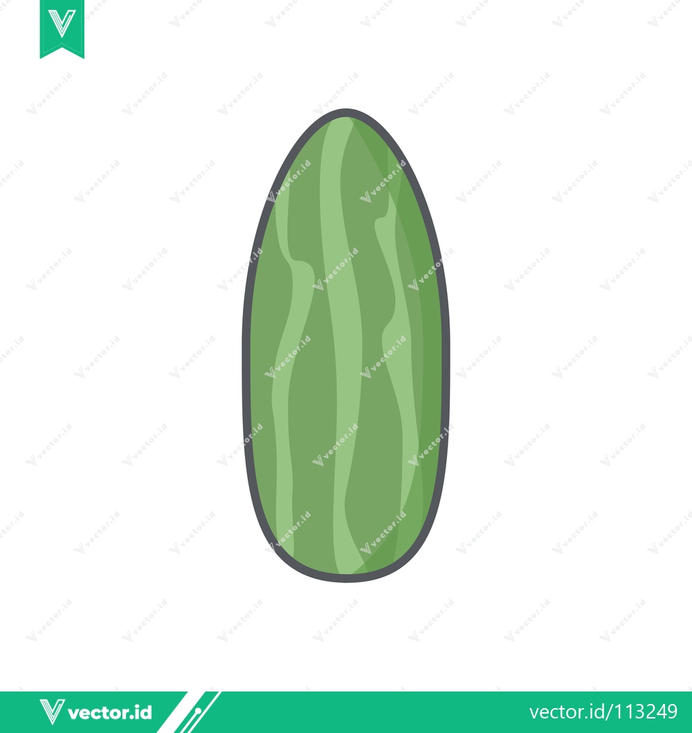 Premium Vector dari Stylized Green Oval Object with Vertical Stripes