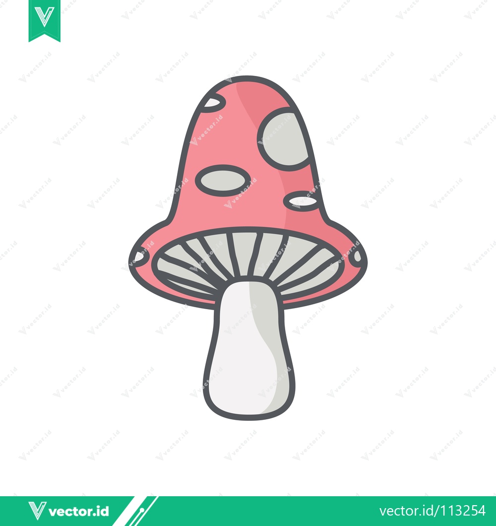 Premium Vector dari Cute Pink Mushroom Illustration