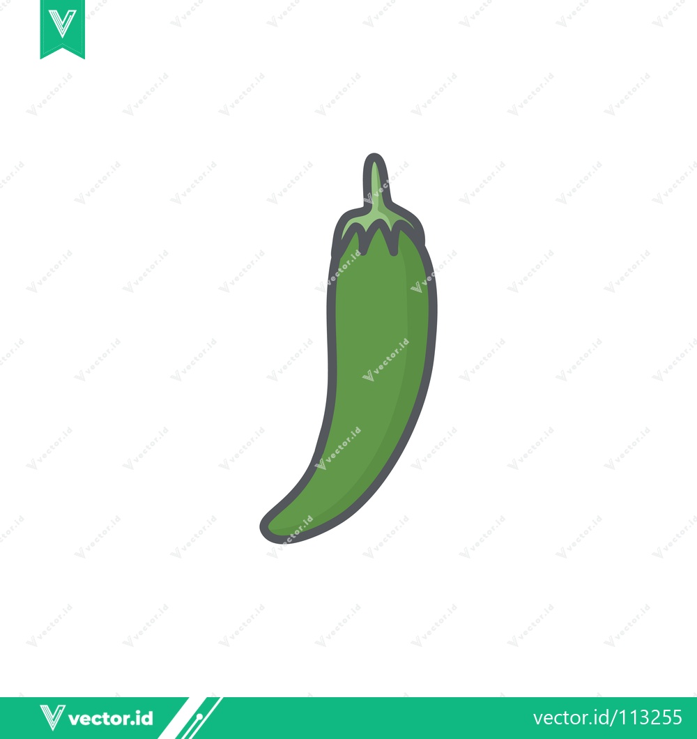 Premium Vector dari Green Chili Pepper Icon Isolated on White Background