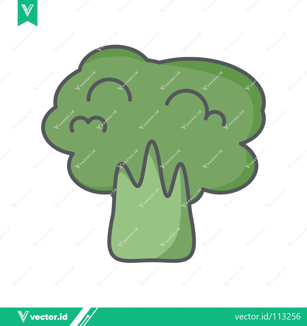 Premium Vector dari Cartoon Broccoli Icon Vector Illustration