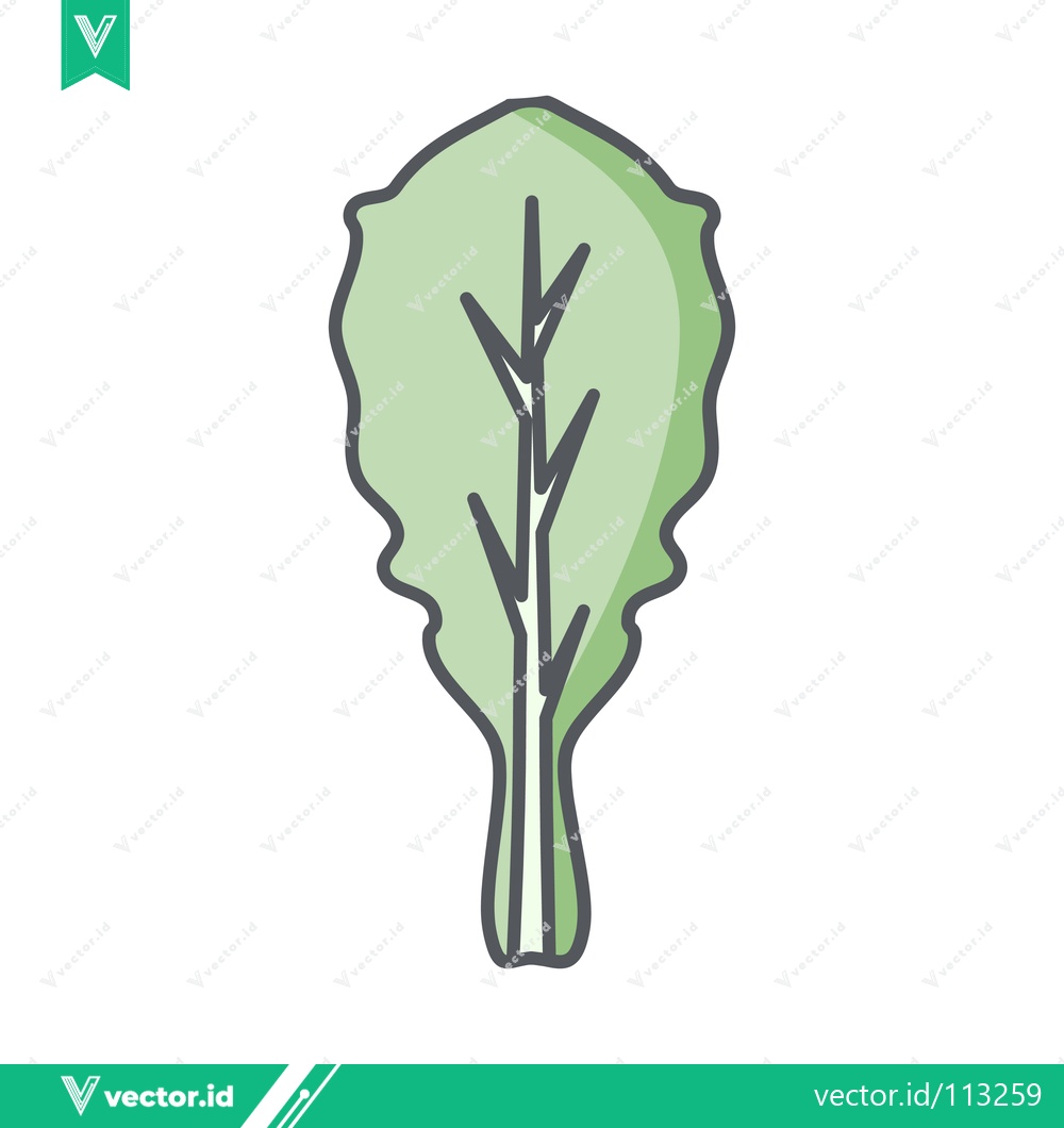Premium Vector dari Simple Illustration of a Fresh Green Leaf