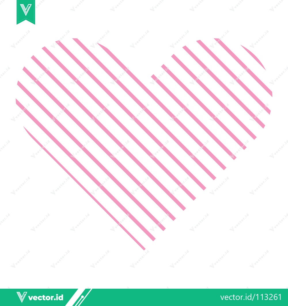 Premium Vector dari Pink and Gray Striped Heart Graphic