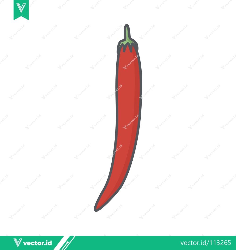Premium Vector of Red Chili Pepper Isolated on White Background