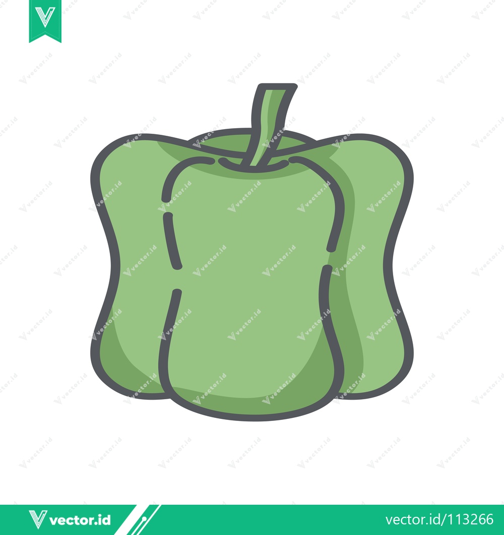 Premium Vector dari Green Bell Pepper Icon Vector Illustration