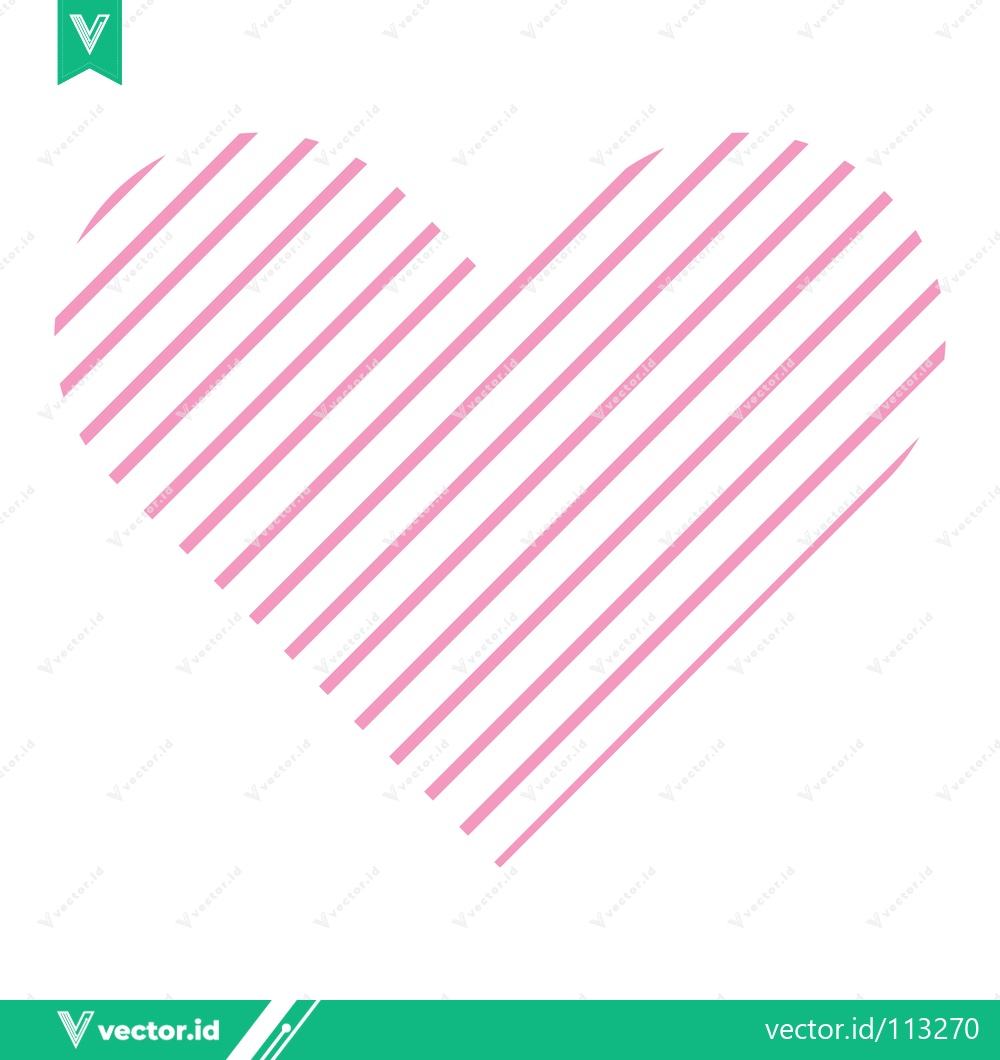 Premium Vector dari Pink and Gray Striped Heart Graphic
