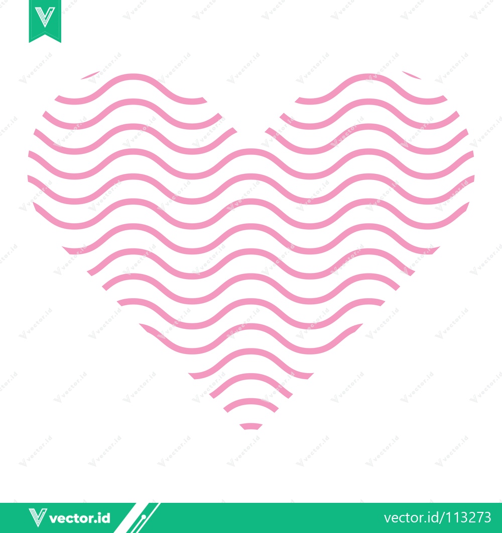 Premium Vector dari Pink Heart Shape with Wavy Lines Pattern