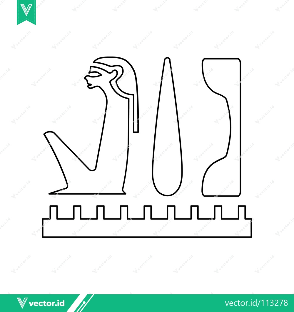 Premium Vector dari Ancient Egyptian Hieroglyphic Symbols for Comb and Hair Accessories