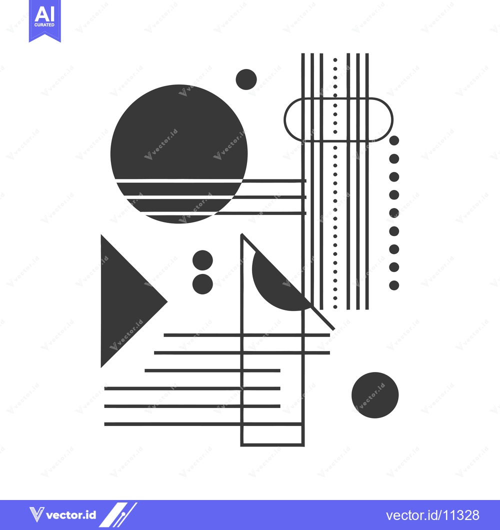 Premium Vector dari Abstract Geometric Design with Black Shapes and Lines