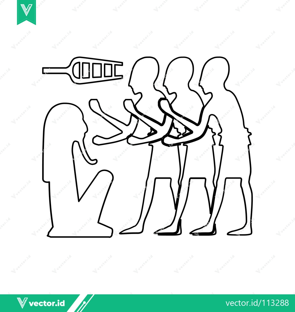 Premium Vector dari Ancient Egyptian Hieroglyph Depicting Ritual or Ceremony