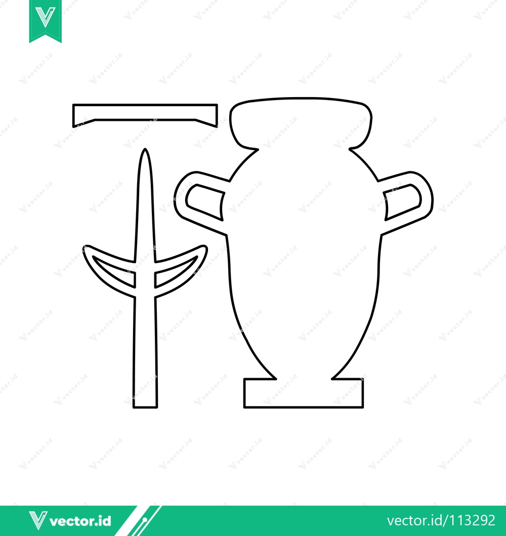 Premium Vector dari Ancient Egyptian Hieroglyph for Pottery and Vase